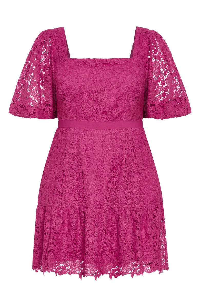 City Chic Priscilla Lace Minidress, Alternate, color, Lilac Rose