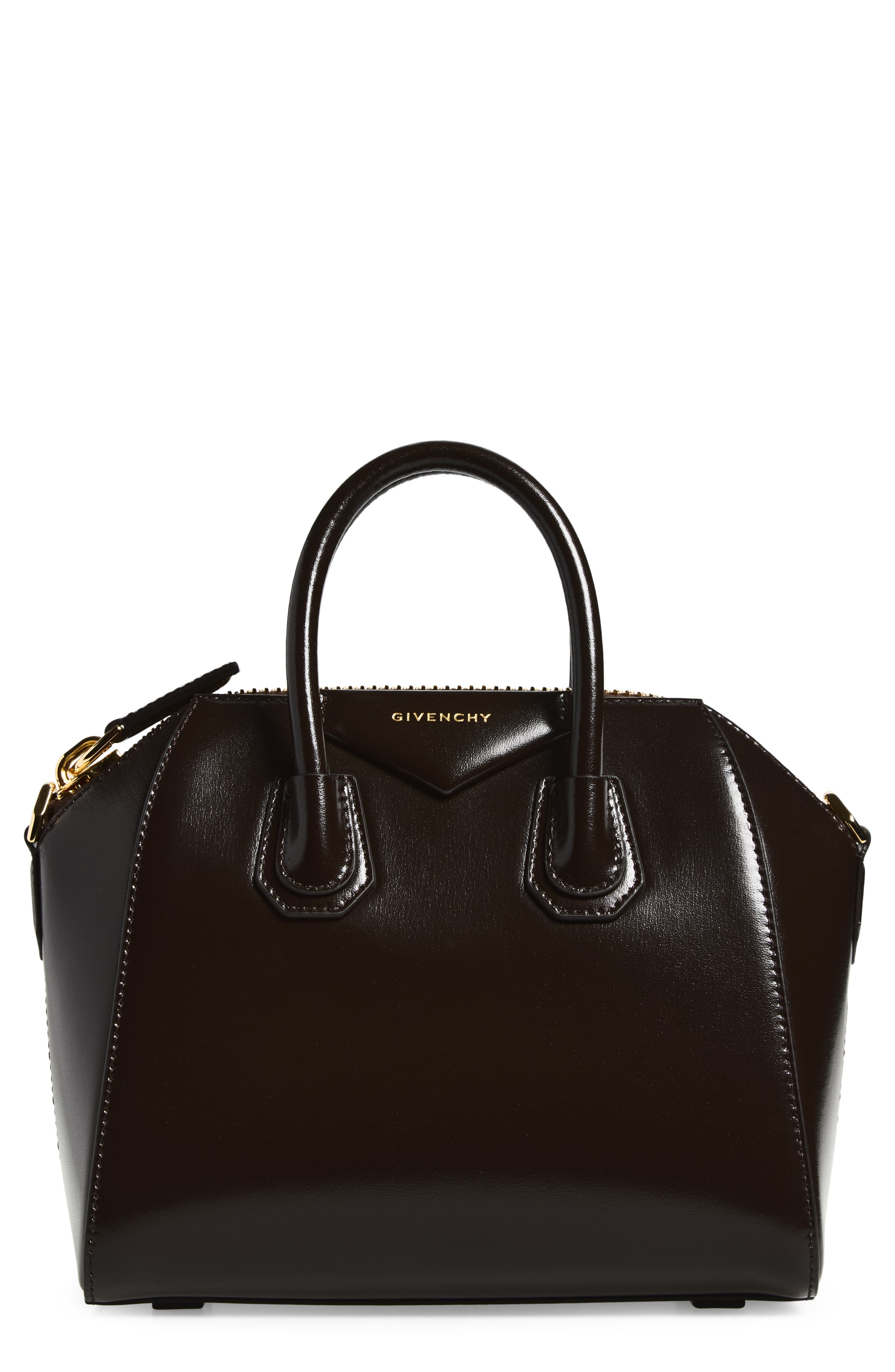 Givenchy Mini Antigona Leather Satchel In Brown