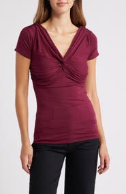 Loveappella Twist Detail Stretch Detail Top