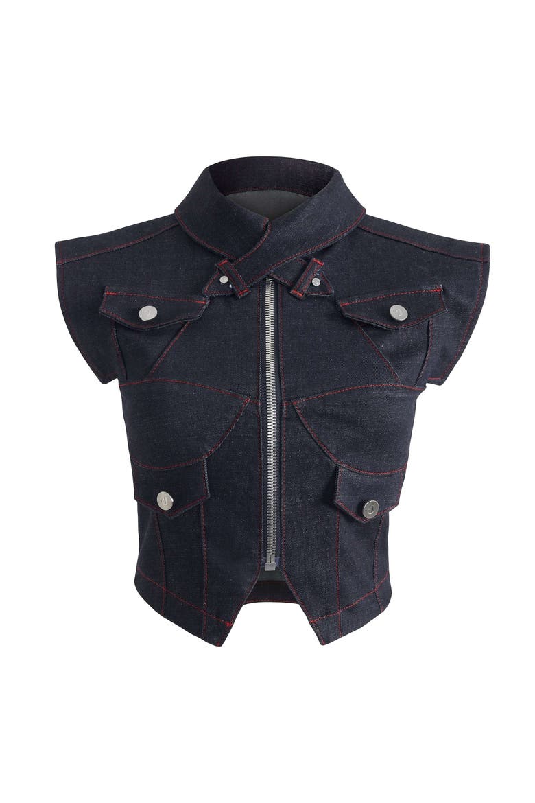 Davidson Cross Neck Vest, Alternate, color, Deep Blue