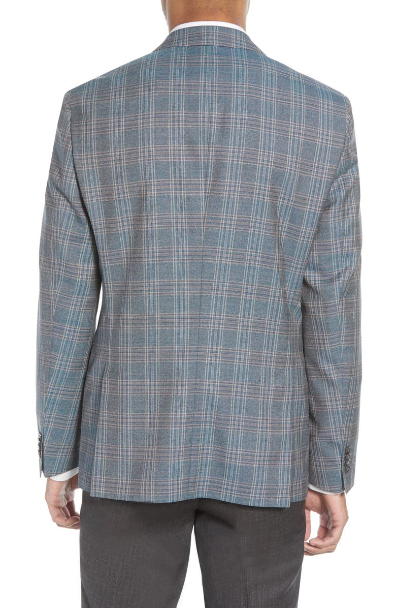 BOSS Hartlay Trim Fit Plaid Wool Sport Coat, Alternate, color,