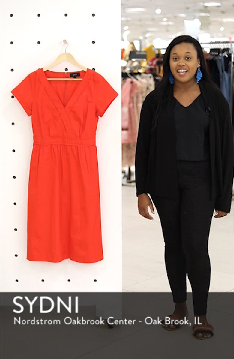 Short-Sleeve V-Neck Midi Dress, sales video thumbnail