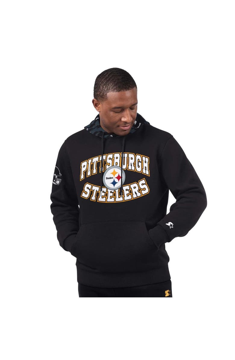 STARTER Men's Starter Black Pittsburgh Steelers Thursday Night Gridiron Pullover Hoodie, Main, color, Black