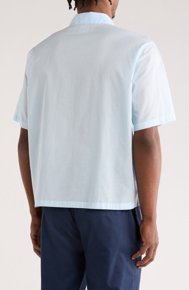 PacSun Ritz Pointelle Cotton Poplin Camp Shirt, Alternate, color, Blue