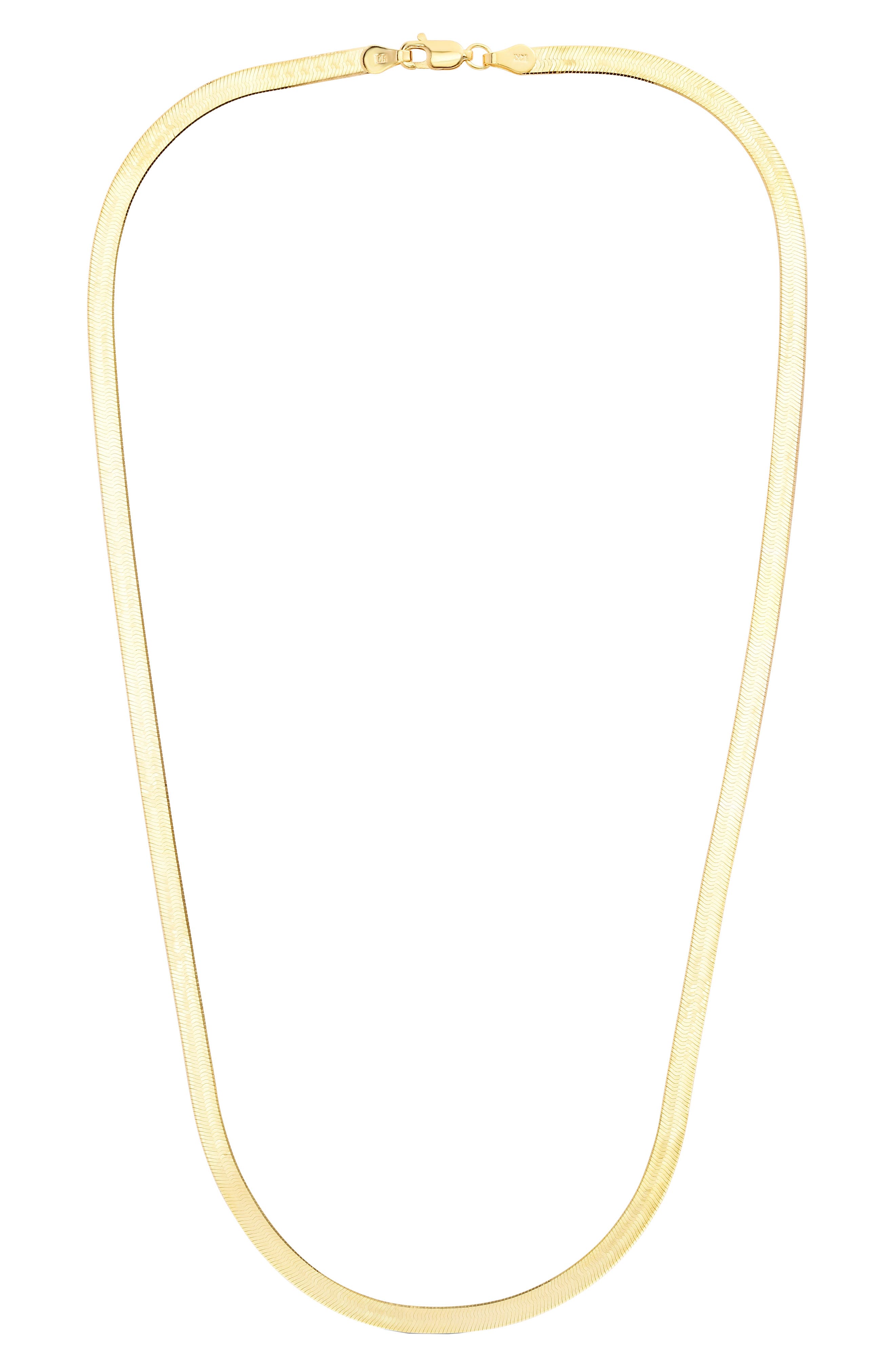 KARAT RUSH 14K Gold Plated Sterling Silver 3.4mm Herringbone Chain Necklace