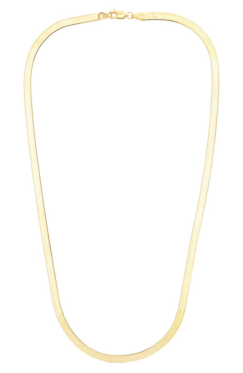 KARAT RUSH 14K Gold Plated Sterling Silver 3.4mm Herringbone Chain Necklace, Main, color, Yellow