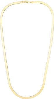 KARAT RUSH 14K Gold Plated Sterling Silver 3.4mm Herringbone Chain Necklace