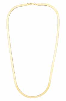 KARAT RUSH 14K Gold Plated Sterling Silver 3.4mm Herringbone Chain Necklace