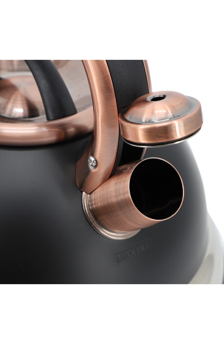 Mr. Coffee Flintshire 2.2 Quart Stainless Steel Whistling Tea Kettle, Alternate, color, Black