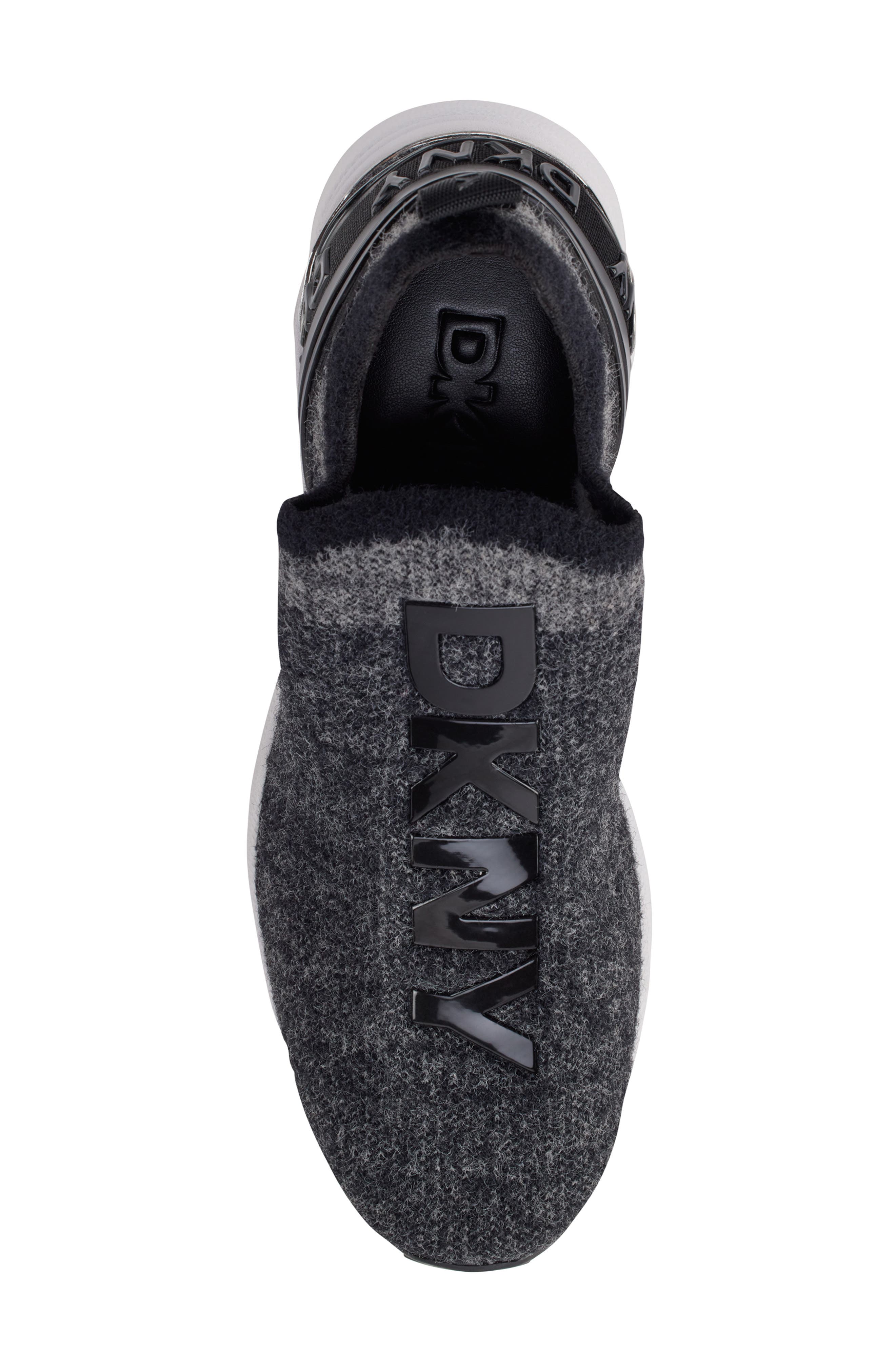 DKNY Keeva Wedge Sneaker, Alternate, color, Bcg - Black/ Light Grey