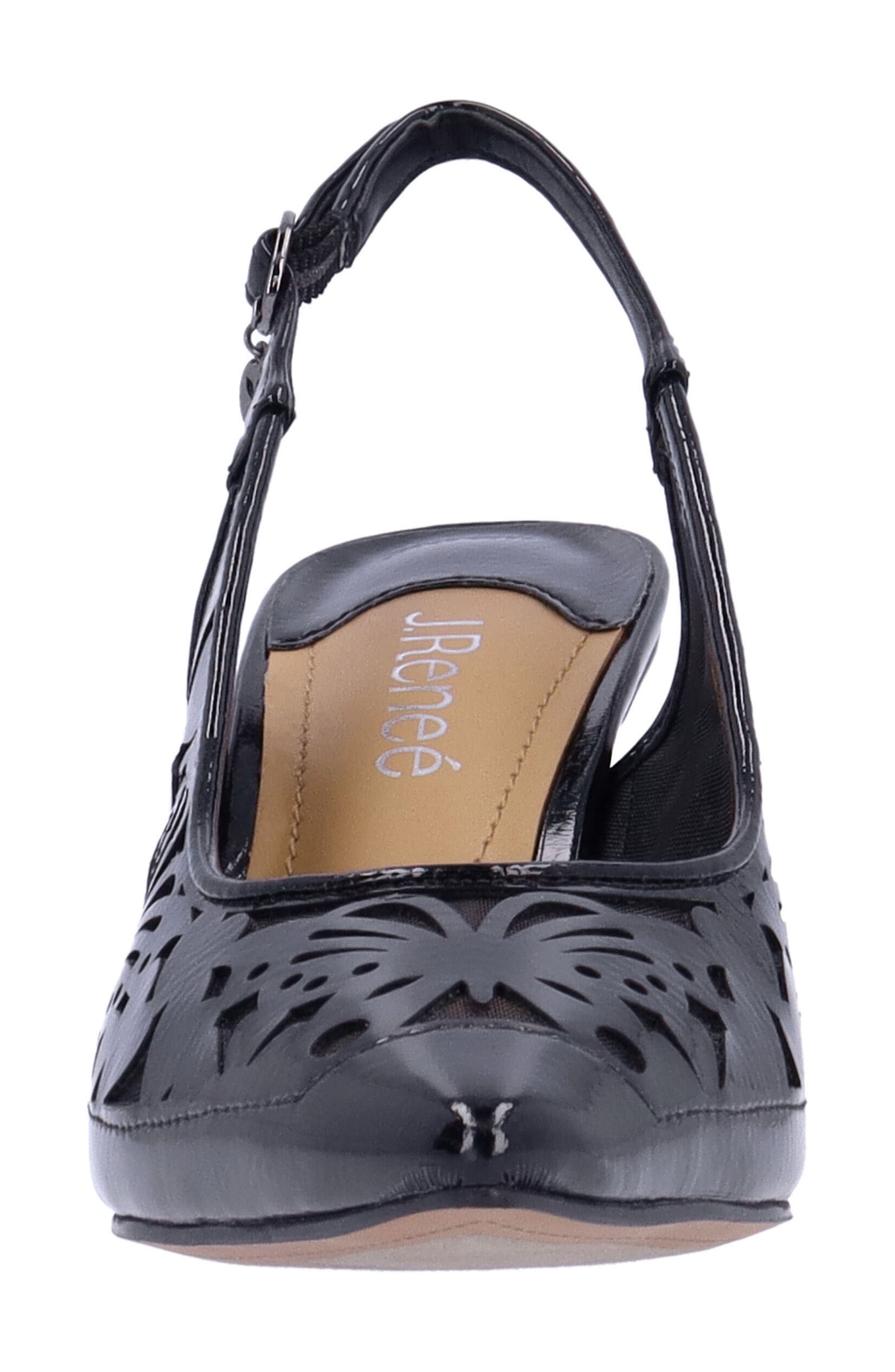 J. Reneé Vanani Slingback Pointed Cap Toe Pump, Alternate, color, Black