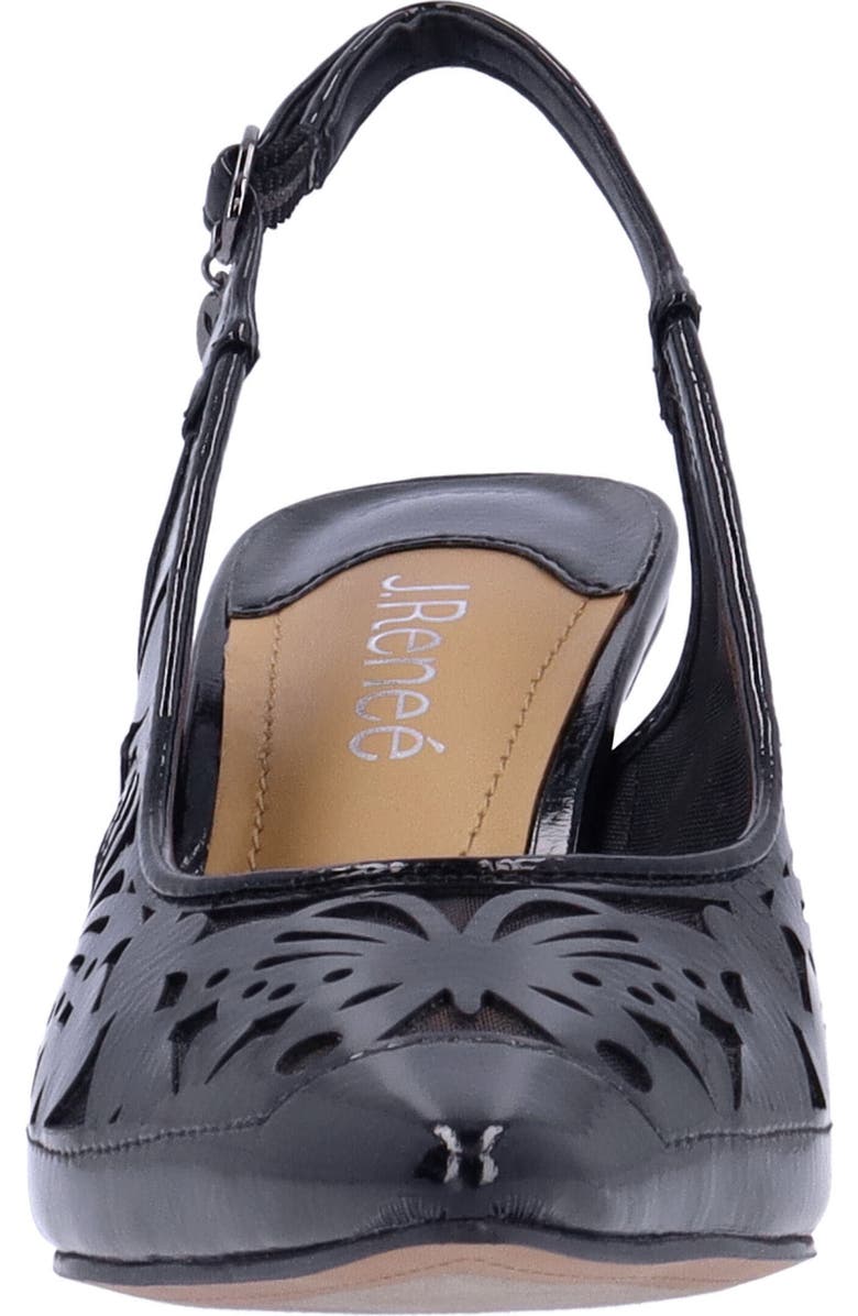 J. Reneé Vanani Slingback Pointed Cap Toe Pump, Alternate, color, Black