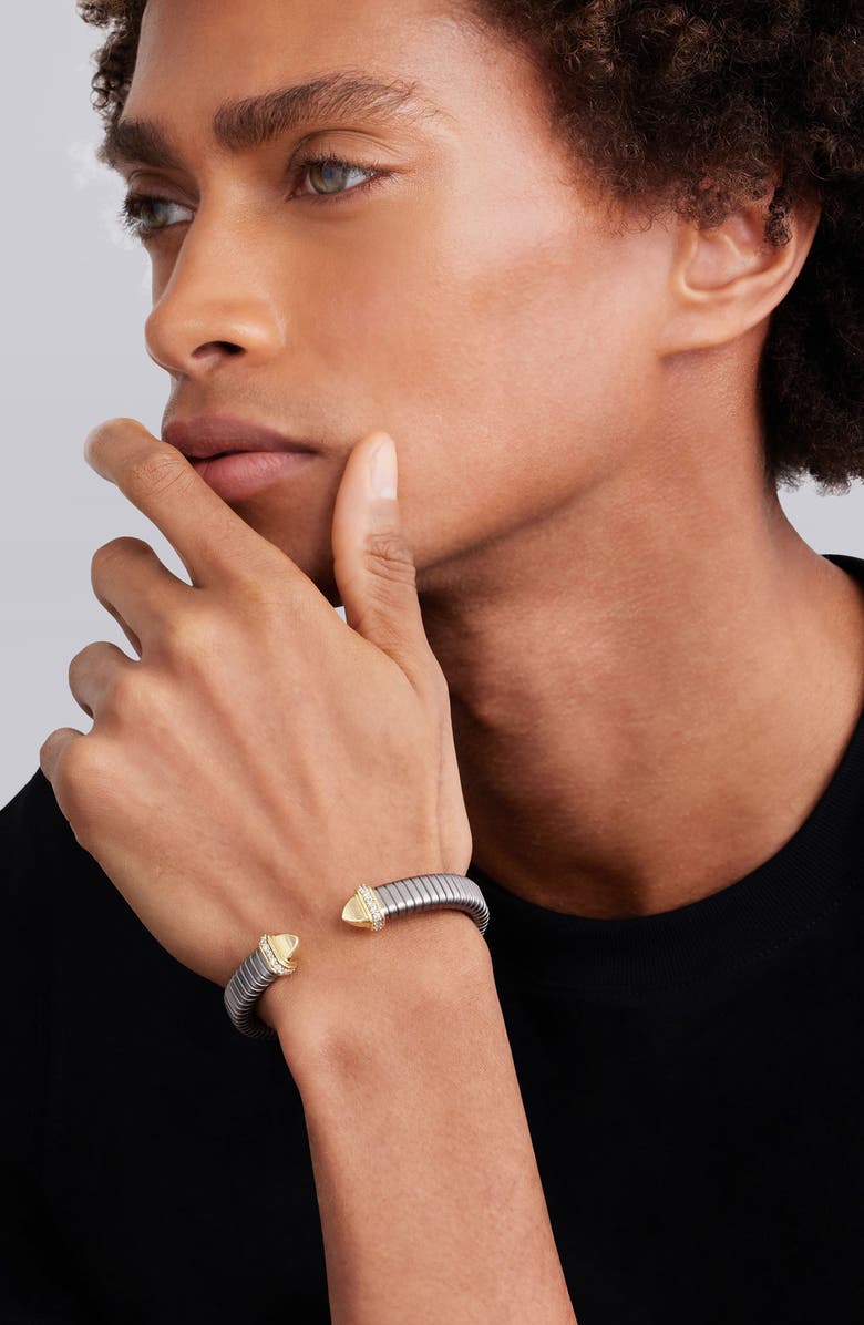 LAGOS Men's Pointed Dome Diamond Bracelet, Alternate, color, Two-Tone