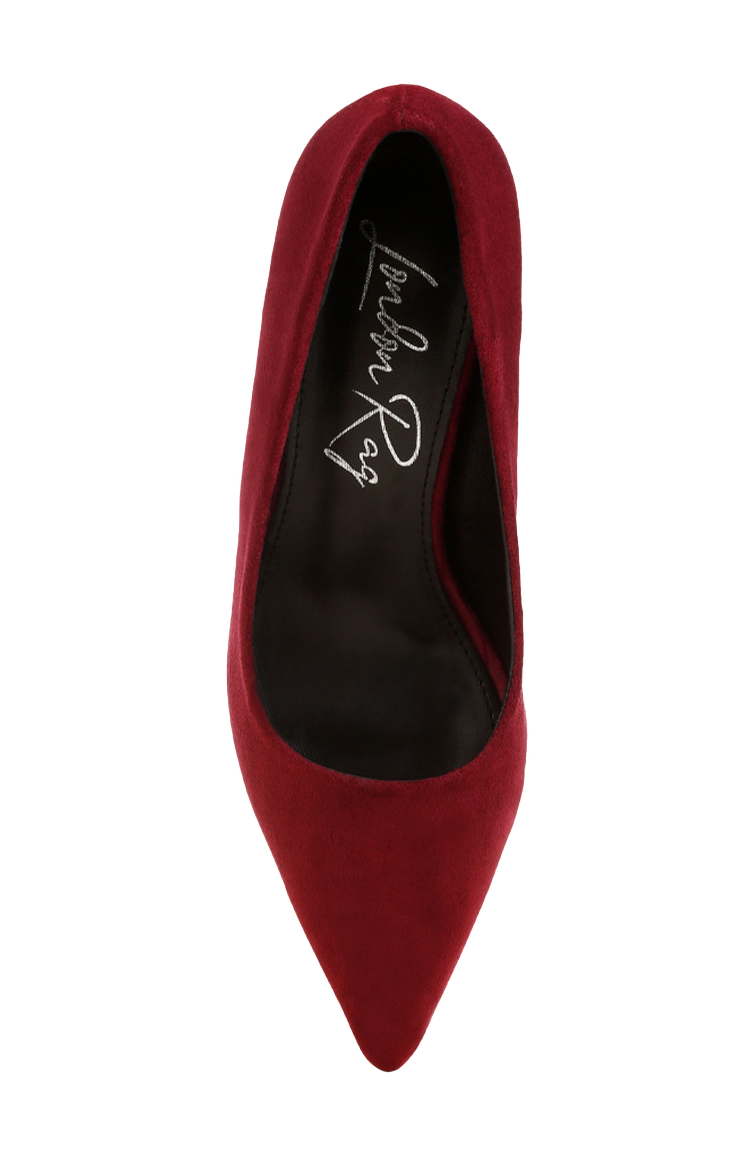 Iridese Leather Pump, Alternate, color, DARK RED SUEDE