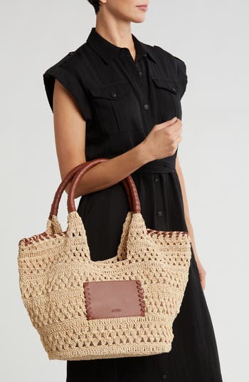 Woven Raffia Tote Bag