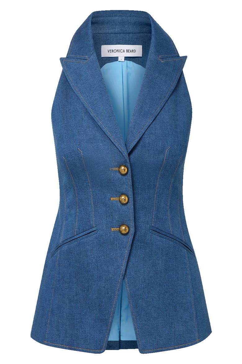 Costa Denim Vest, Alternate, color, COSMO