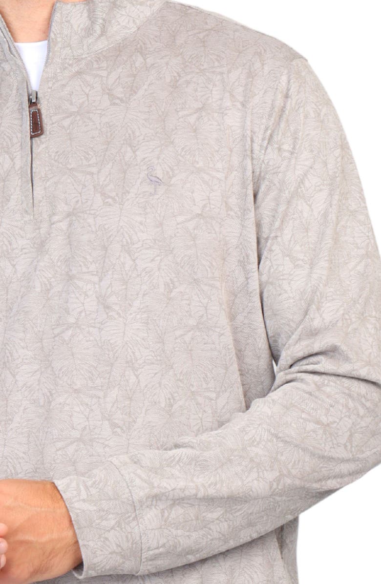 TailorByrd Tonal Tropical Print Micro Pique Pullover, Alternate, color, 