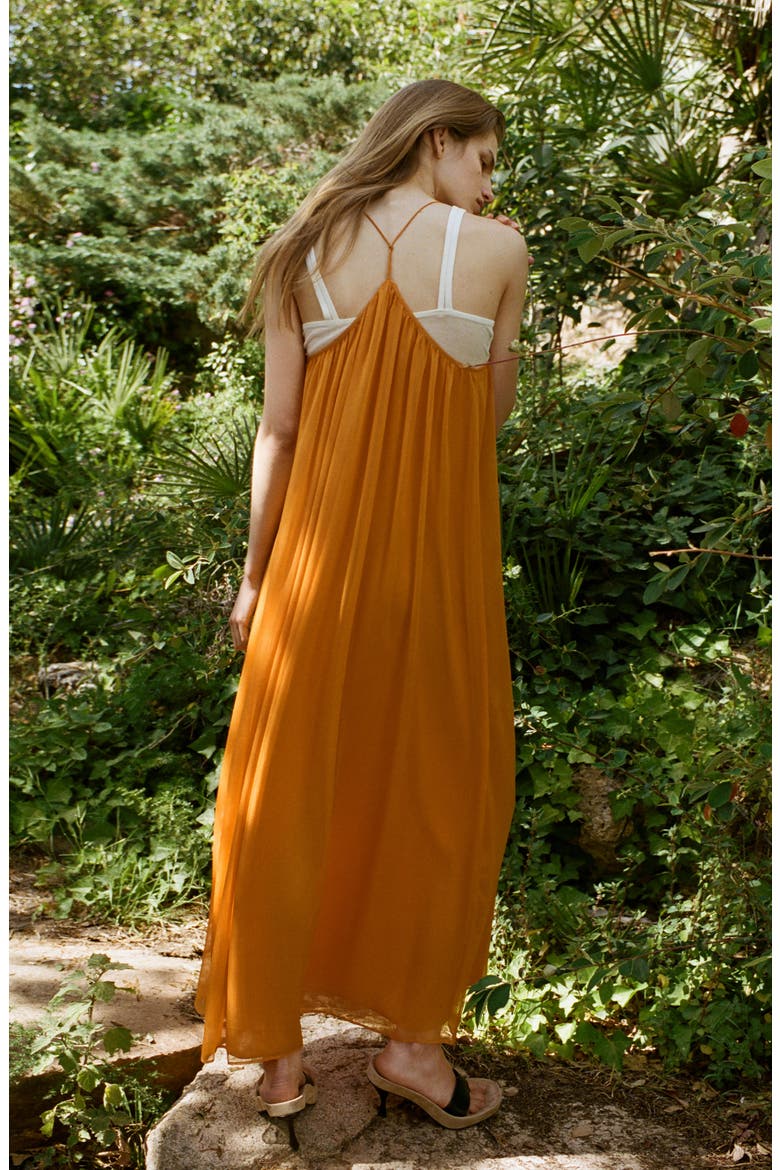Flowy Chiffon Maxi Dress, Alternate, color, ORANGE