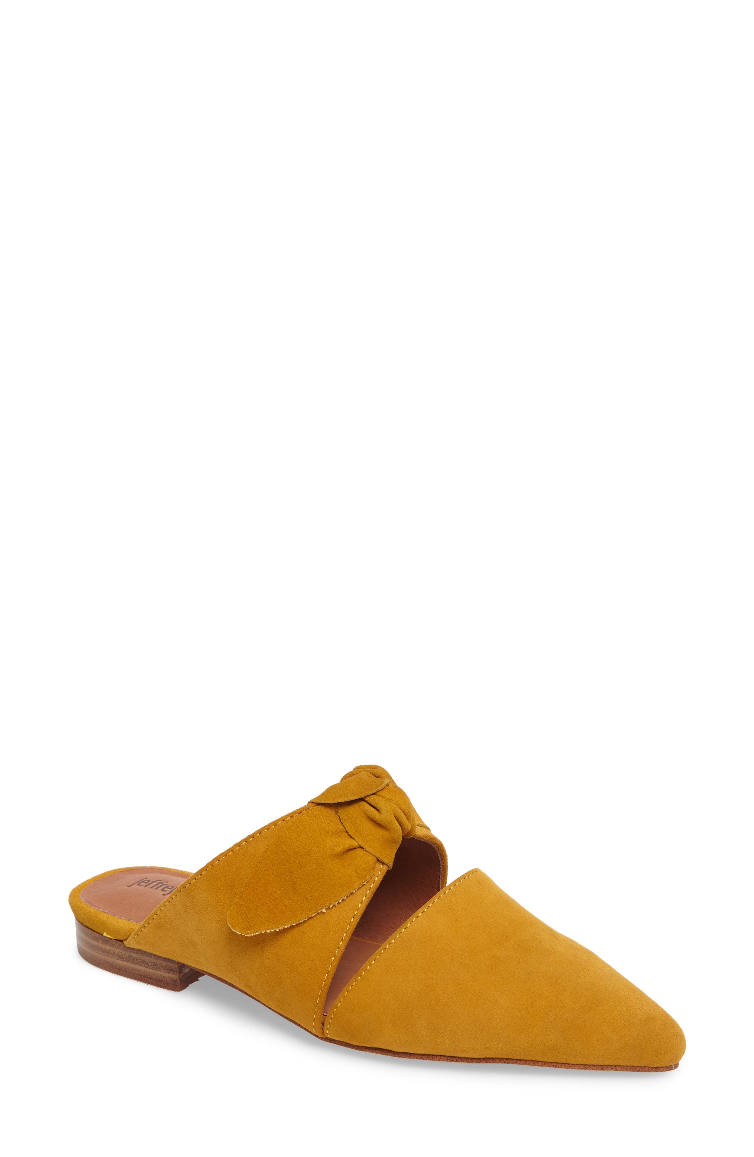 Charlin Bow Mule, Main, color, MUSTARD SUEDE