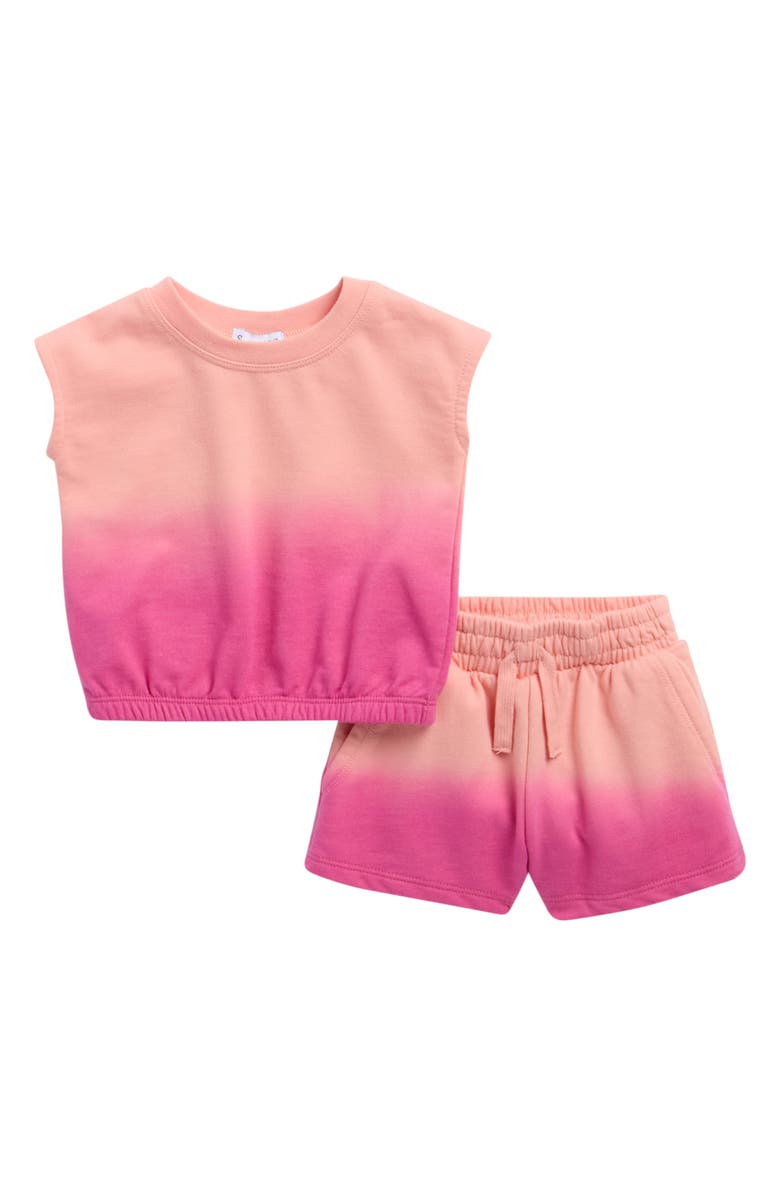 Splendid Cotton Candy Dip Dye Shirt & Shorts Set, Main, color, Cotton Candy Dip Dye