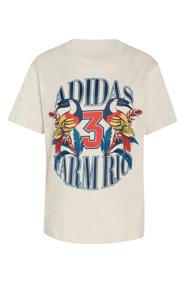 adidas x Farm Rio Graphic T-Shirt, Alternate, color, Talc/ Dark Marine