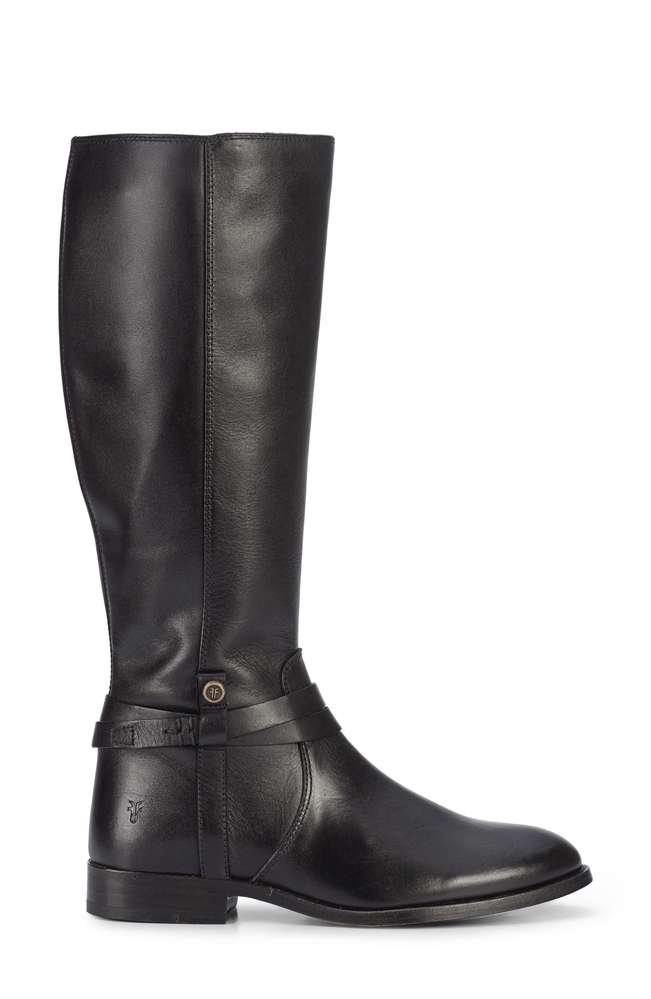 Melissa Belted Knee High Boot, Alternate, color, BLACK - SAKURA LEATHER