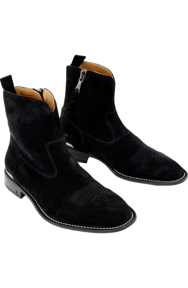 John Varvatos Regent Western Boot, Main, color, Mineral Black