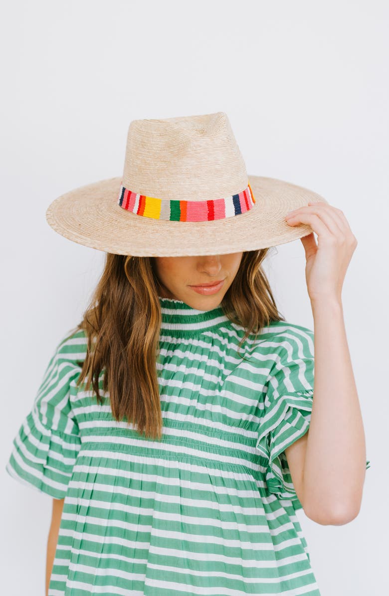 Sunshine Tienda Flor Palm Straw Hat, Alternate, color, 