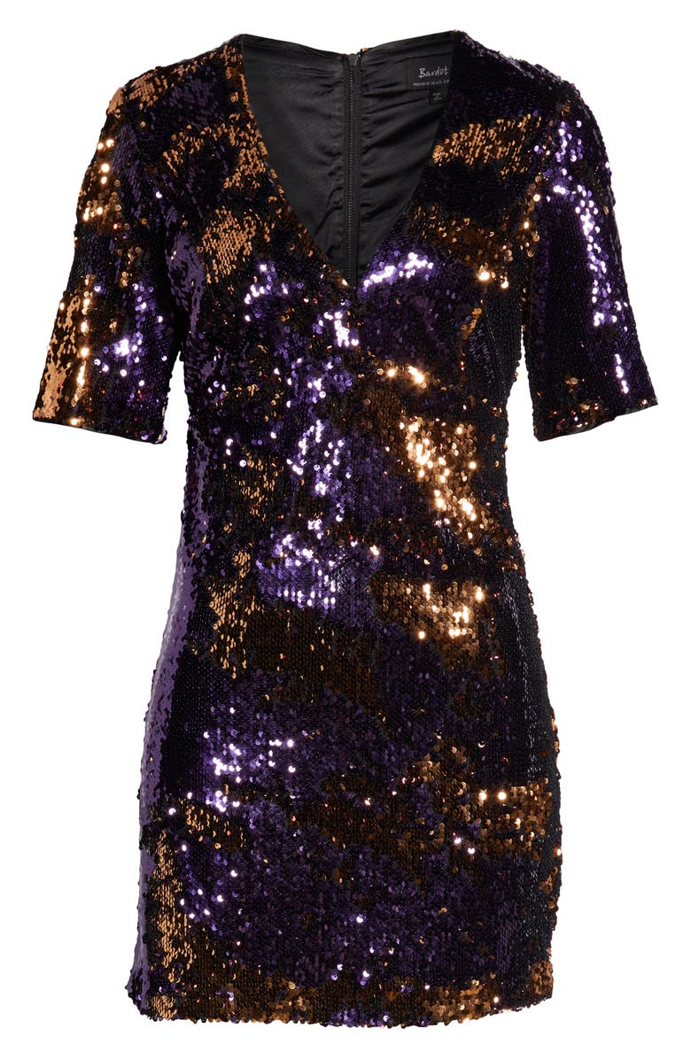 Bardot Sequin Embellished Dress, Alternate, color, 