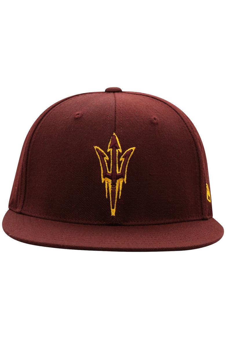 Men's Top of the World Maroon Arizona State Sun Devils Team Color Fitted Hat, Alternate, color, Maroon