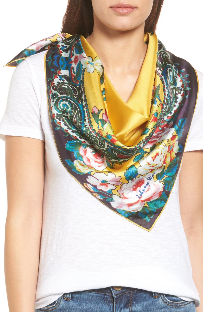 Johnny Was Anjali Silk Scarf, Main, color, 
