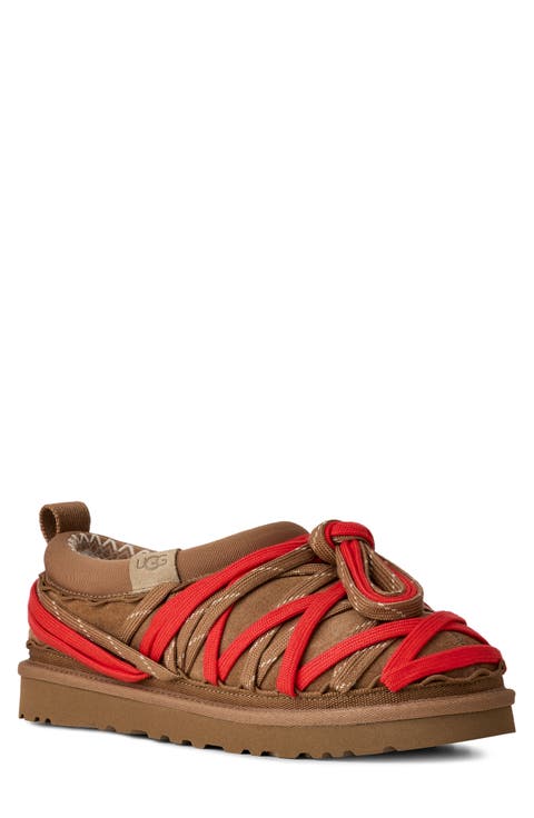 Tasman Genuine Shearling Lined Lace Slippers (Men)