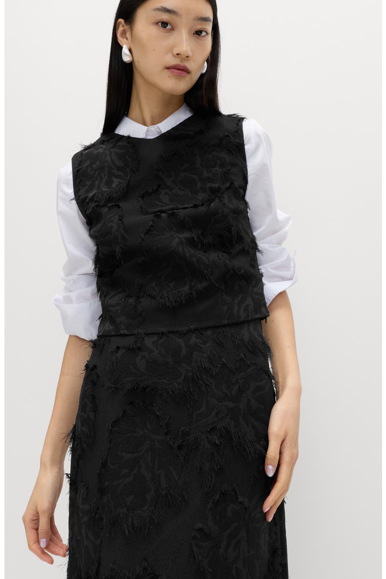Tufted Jacquard Skirt, Alternate, color, BLACK
