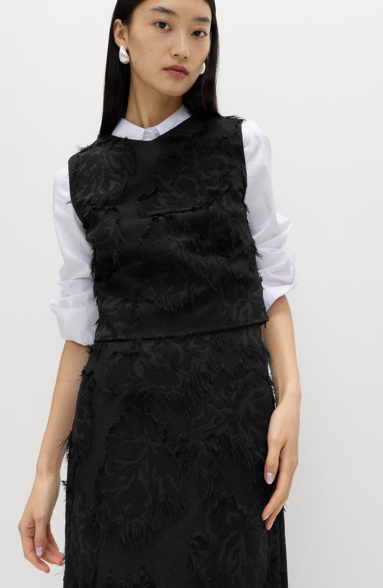 M&S Tufted Jacquard Skirt, Alternate, color, Black