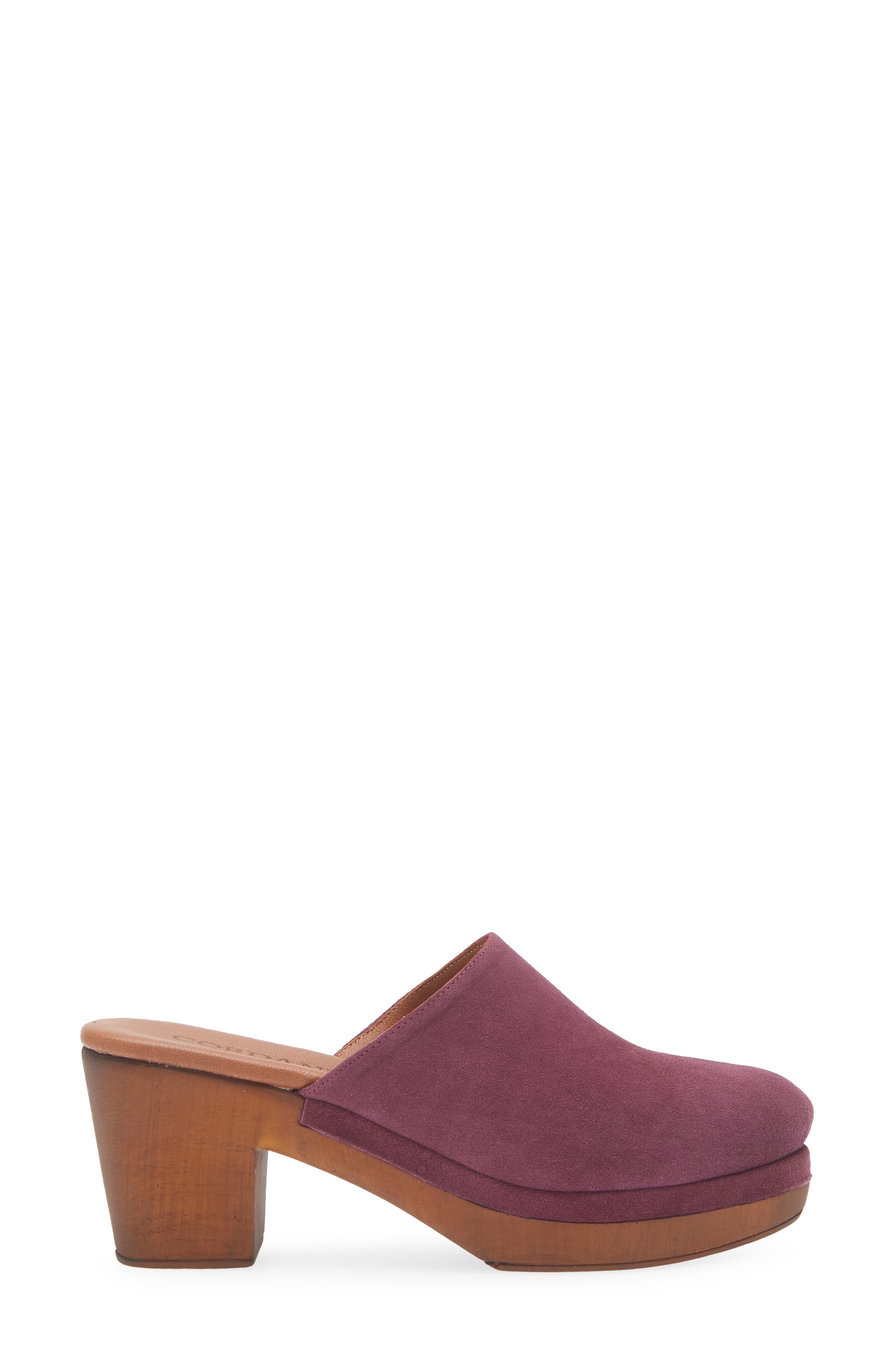 Wanda Clog, Alternate, color, EGGPLANT SUEDE