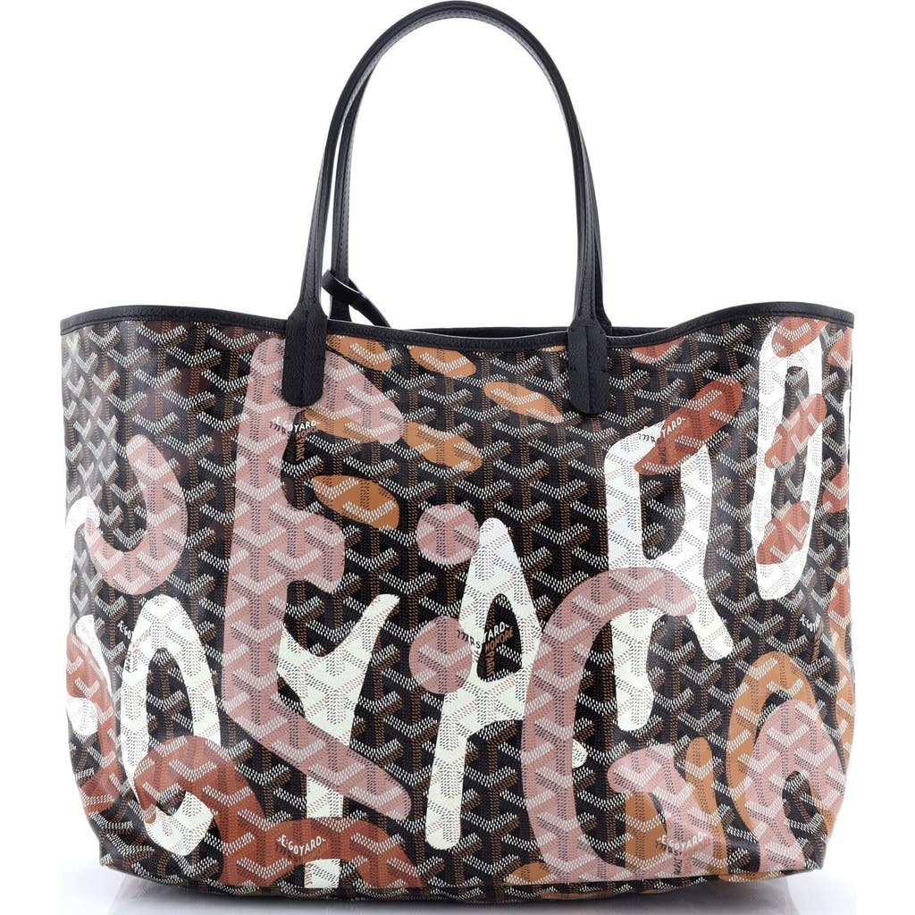 Pre-owned Goyard Goyard Saint Louis Tote Lettres Camouflage Coated Canvas Pm In Multi