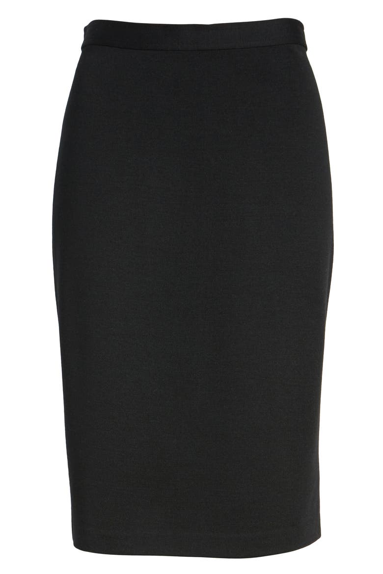 Milano Knit Pencil Skirt, Main, color, CAVIAR