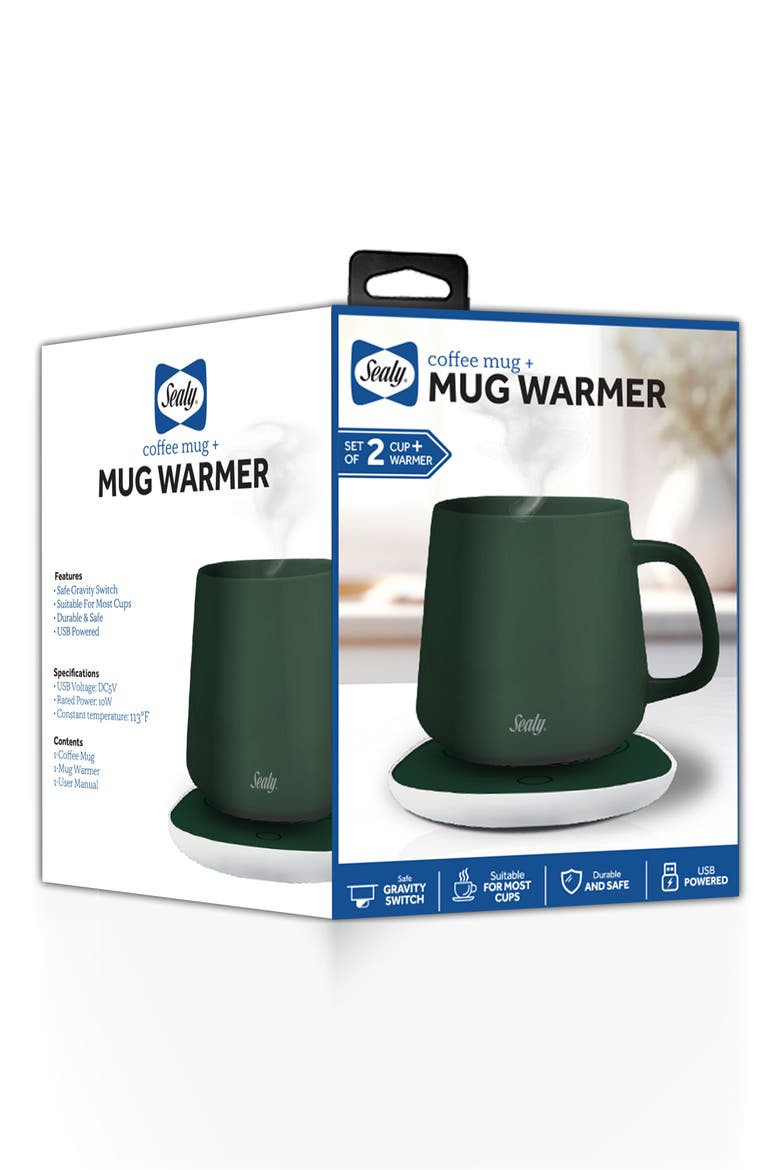 Coffee Mug & Warmer Pad Set, Alternate, color, GREEN