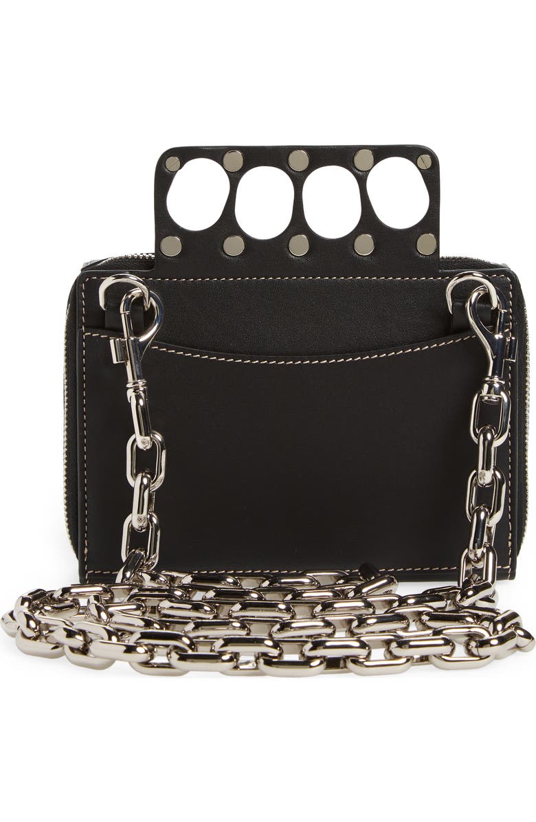 McQueen Mini Four Ring Calfskin Box Bag, Alternate, color,