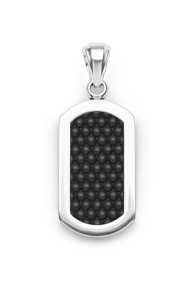 Anthem Caviar Bead Tag Amulet, Main, color, SILVER