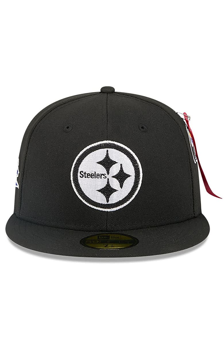 New Era x Alpha Industries Men
s New Era x Alpha Industries Black Pittsburgh Steelers 59FIFTY Fitted Hat, Alternate, color, Black