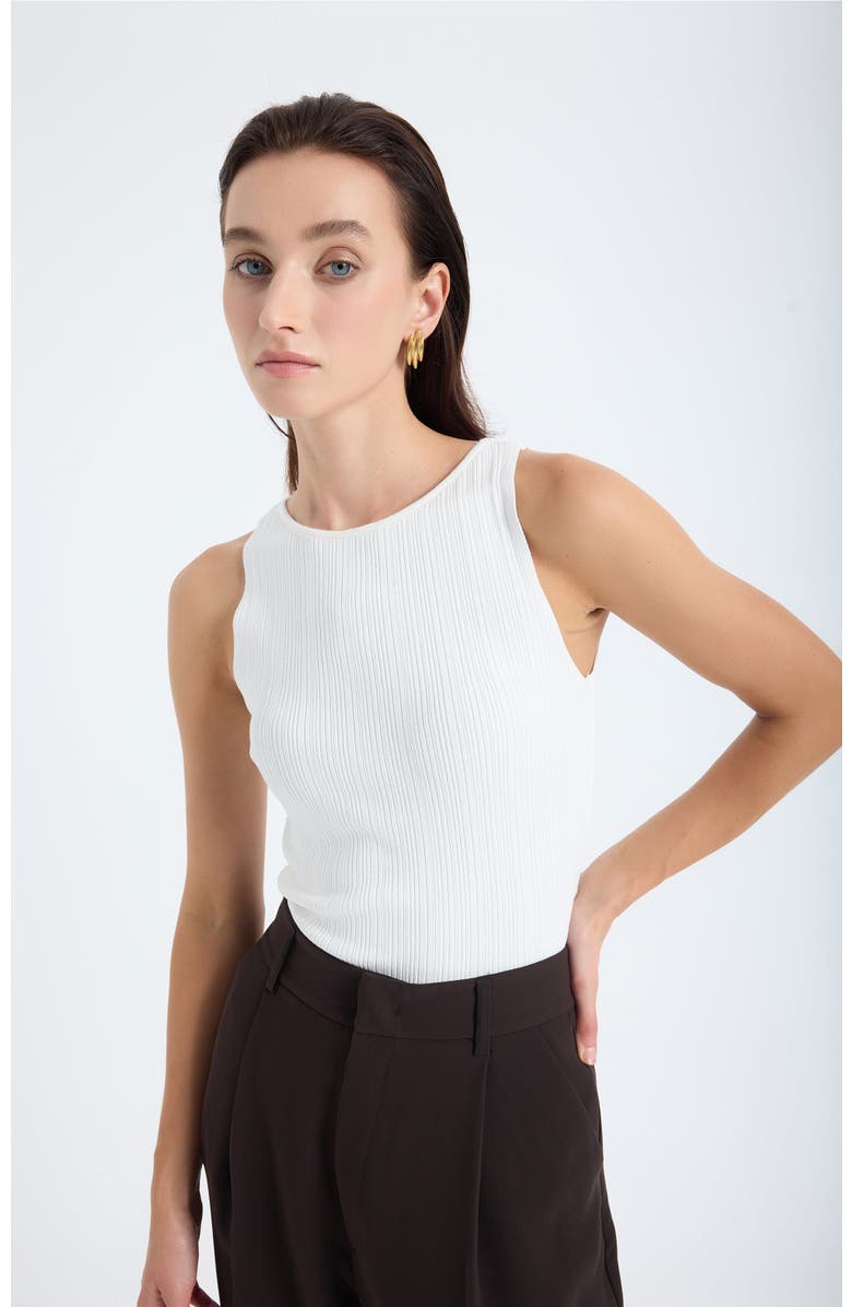 Monlicia Nila Ribbed Sleeveless Knit Top, Alternate, color, White