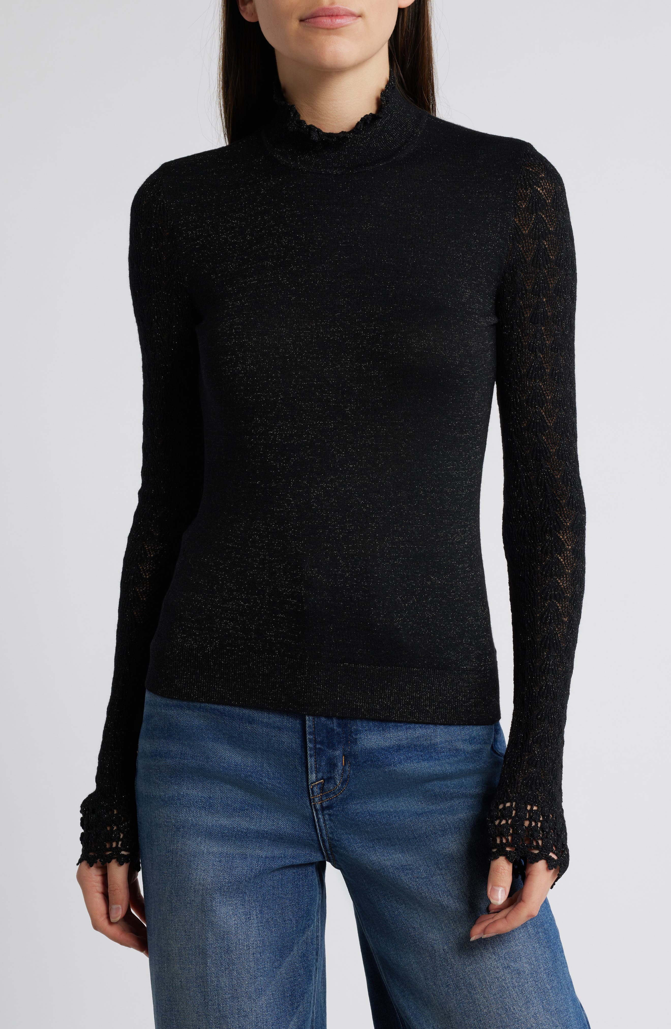 PAIGE Stephanie Metallic Knit Top