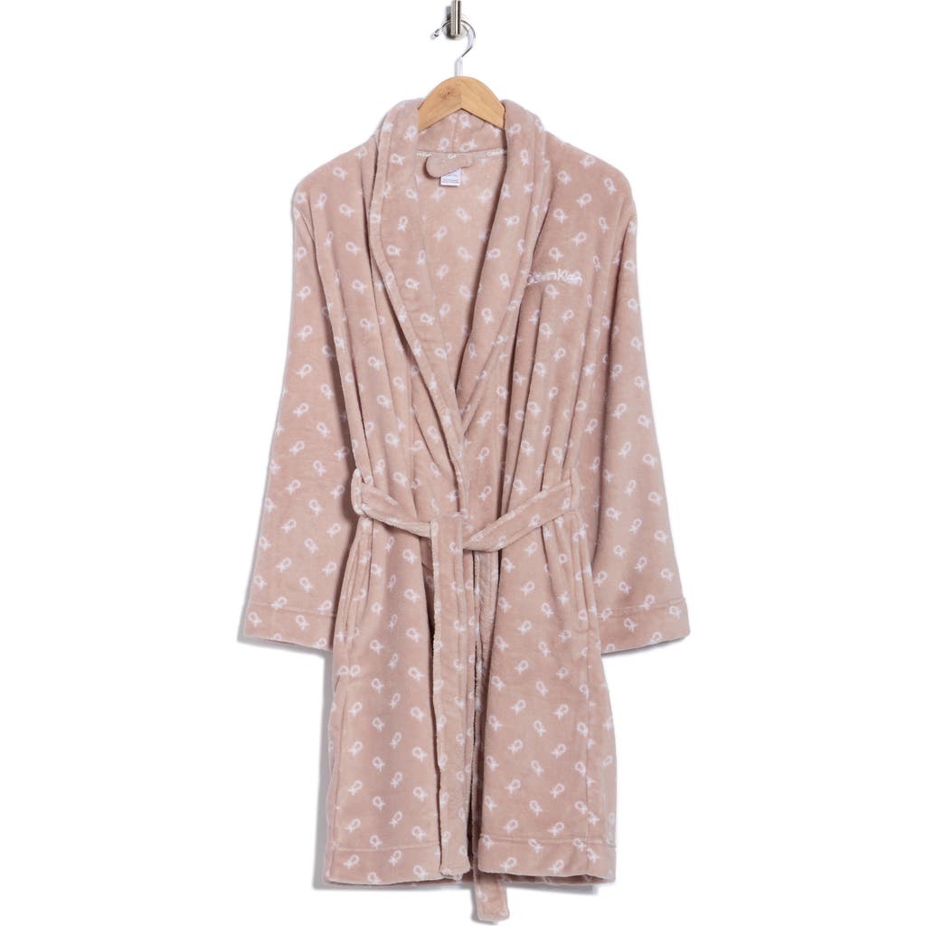 Calvin Klein Plush Robe In Purple
