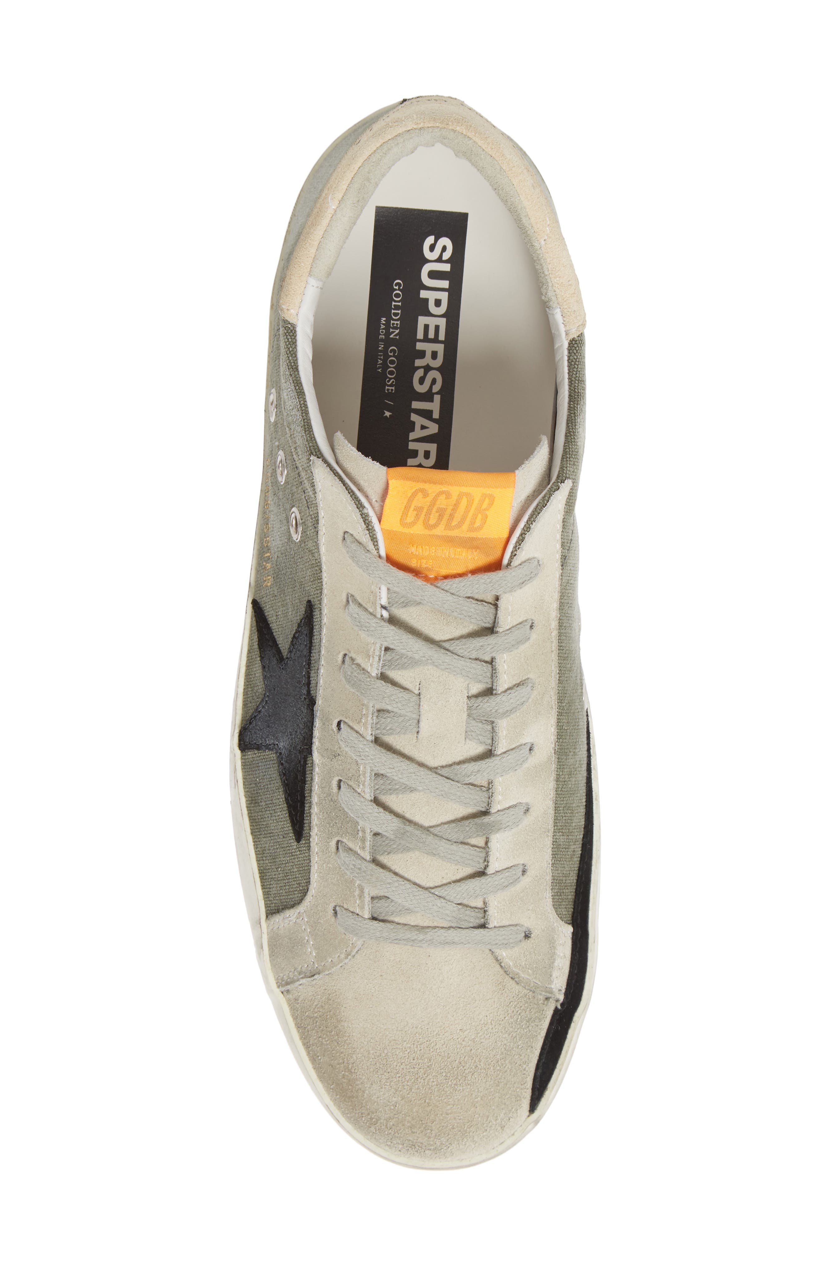 Super Star Sneaker (Nordstrom Exclusive), Alternate, color, GREEN CANVAS/ BLACK SUEDE STAR
