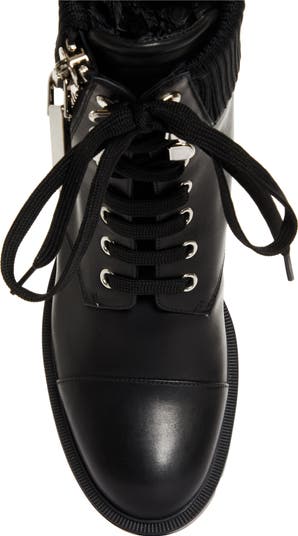 CHRISTIAN LOUBOUTIN* Hiver Lug ZIP レザーレースアップブーツ Christian Louboutin En Hiver Lug Leather Boots | Saks Fifth