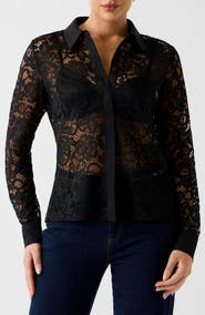 Marciano Faith Lace Button-Up Shirt