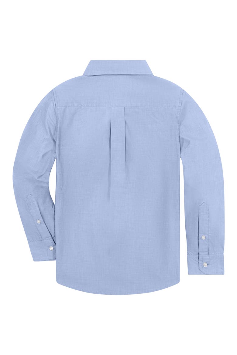 Kids' Cotton Button-Up Shirt, Alternate, color, MEDIUM BLUE