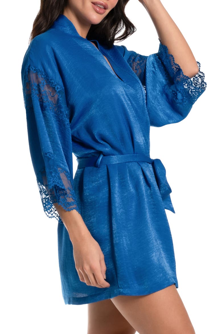 Lace Trim Satin Wrap, Alternate, color, TRUE BLUE