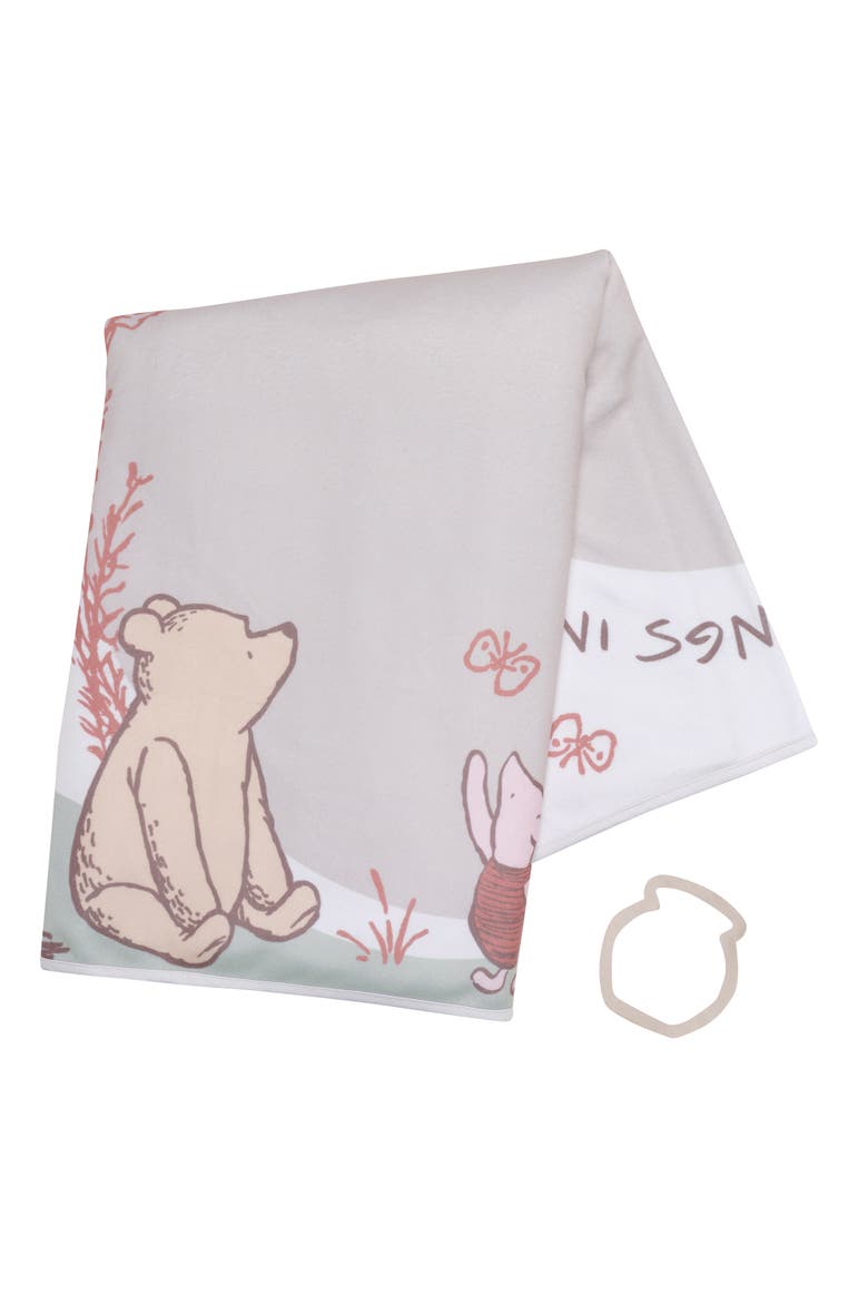Disney Pooh Bear and Pals Photo Opp Milestone Fleece Baby Blanket, Alternate, color, White